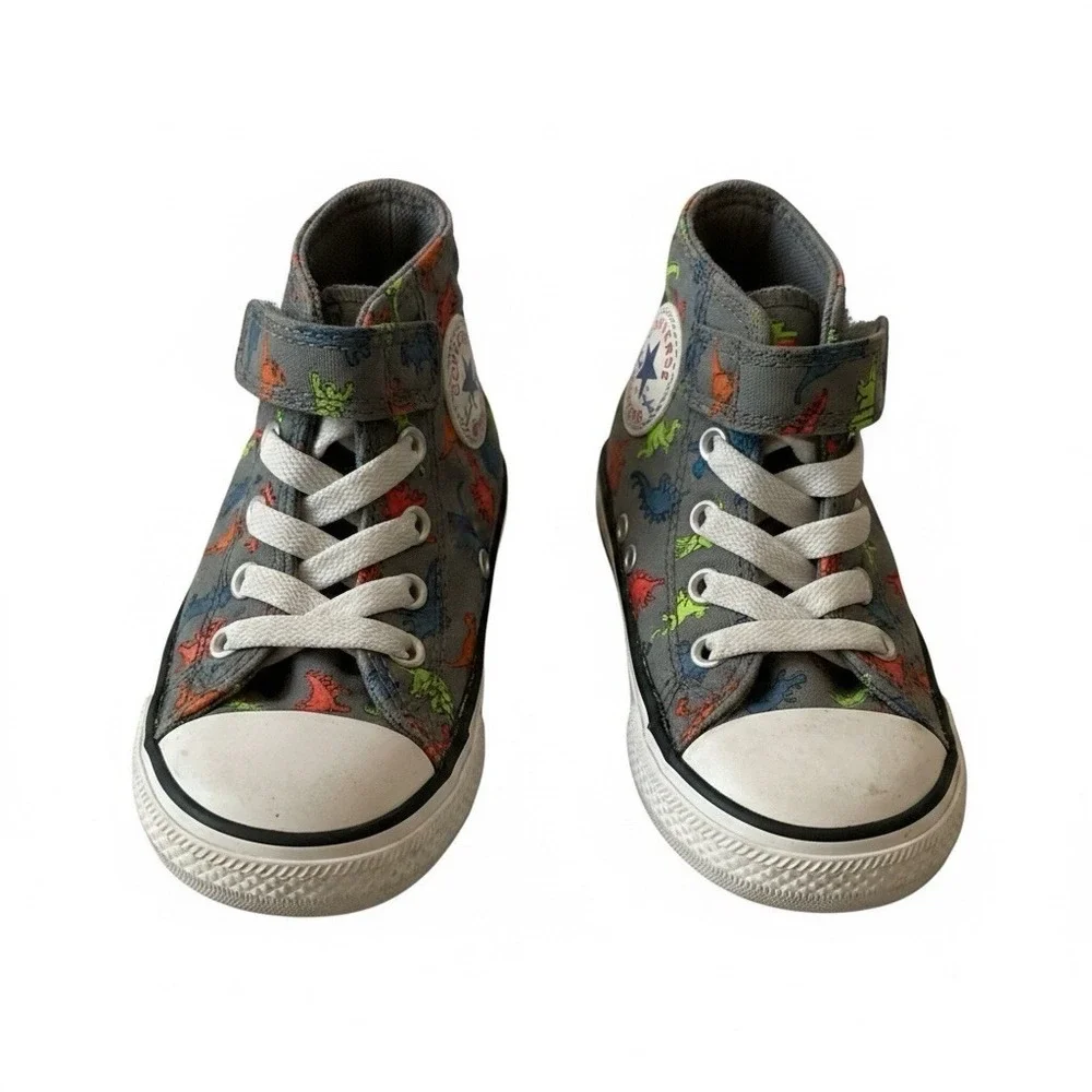 Converse Chuck Taylor All-Star Gray Dinoverse High Top Sneaker Shoes Infant Sz 5